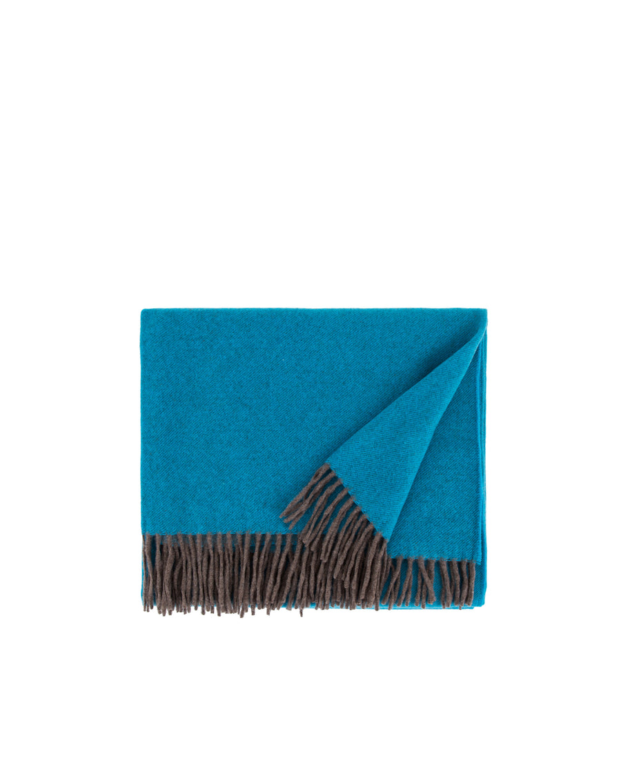 Everest color plaid in puro cashmere - 130x180 cm - 51"x70" in / Pavone (4772024004246)