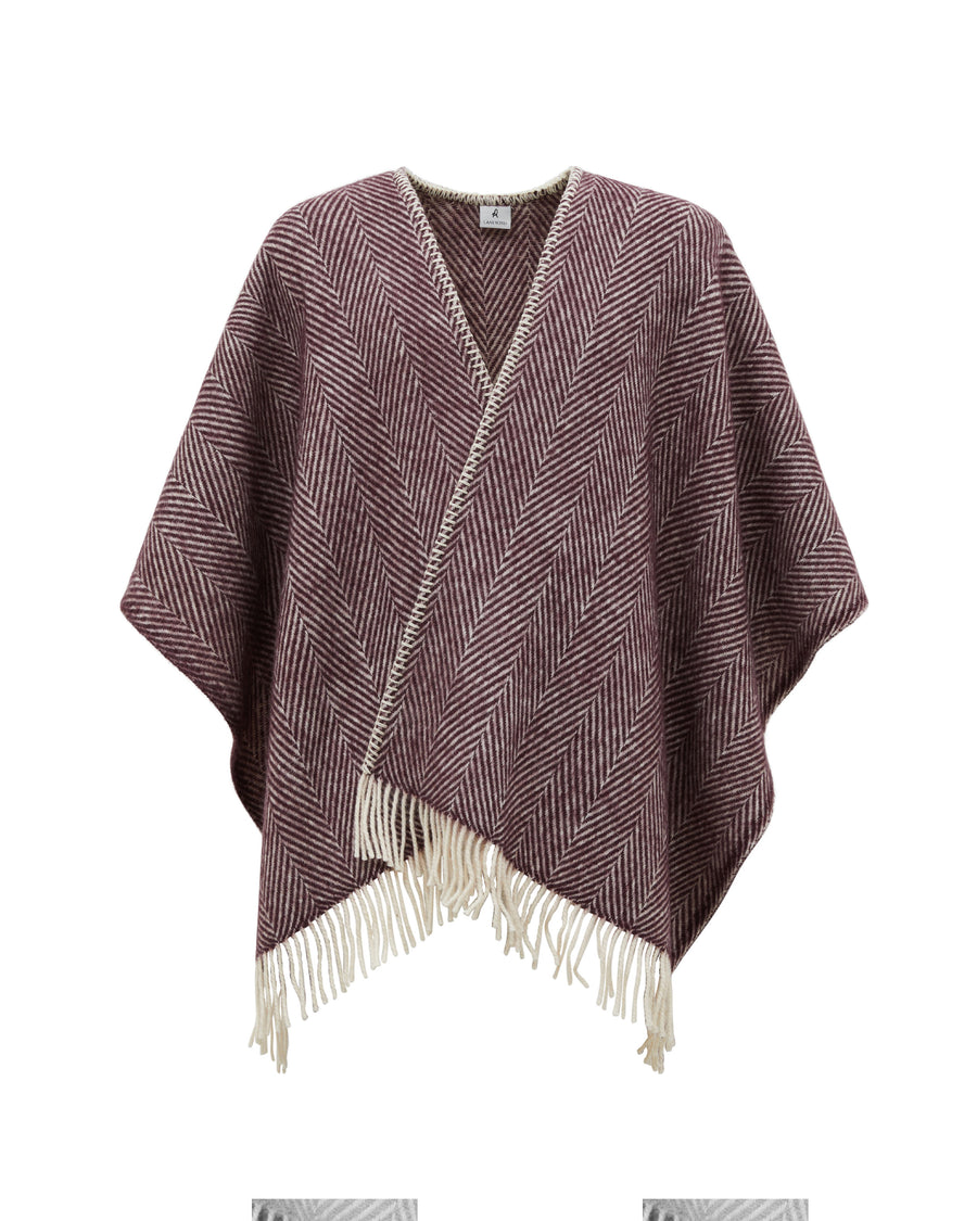 Iseo Spina poncho in pura lana
