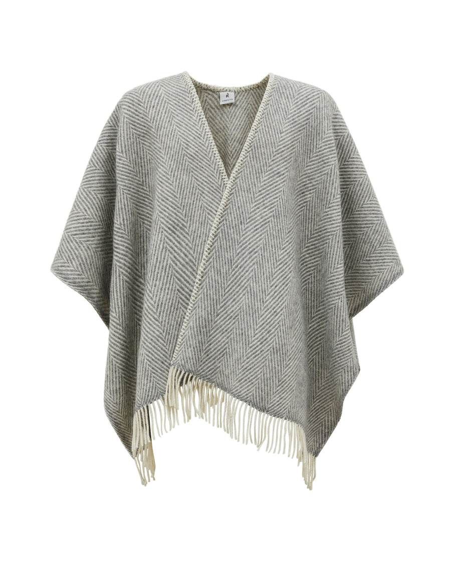 Iseo Spina poncho in pura lana