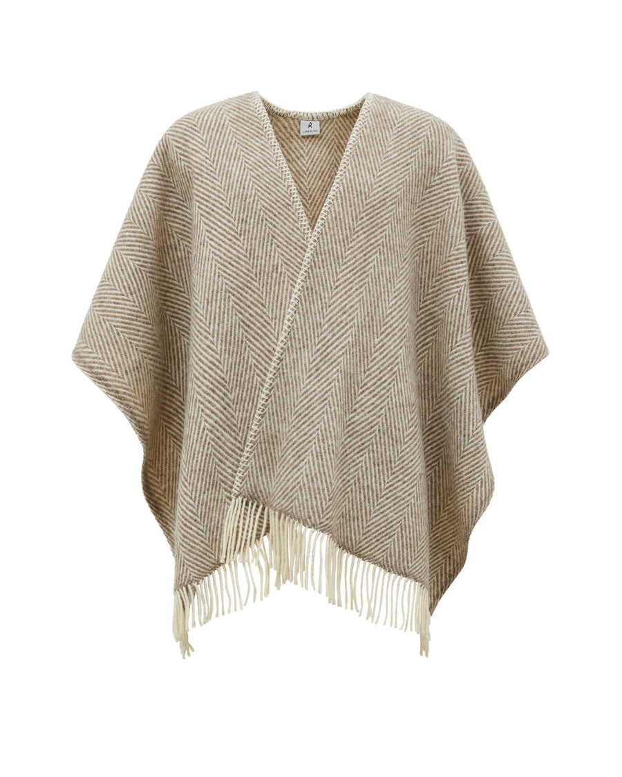 Iseo Spina poncho in pura lana