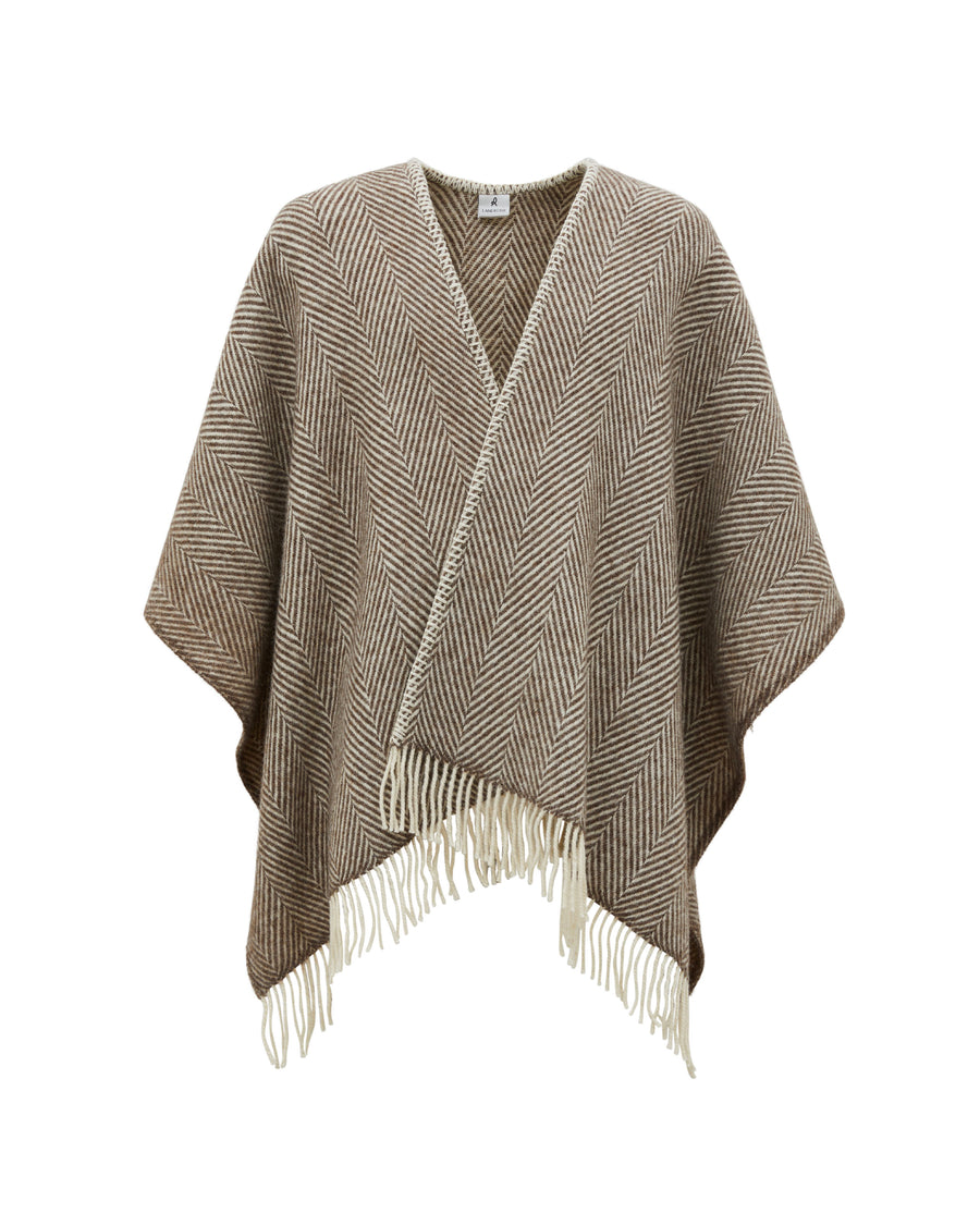 Iseo Spina poncho in pura lana