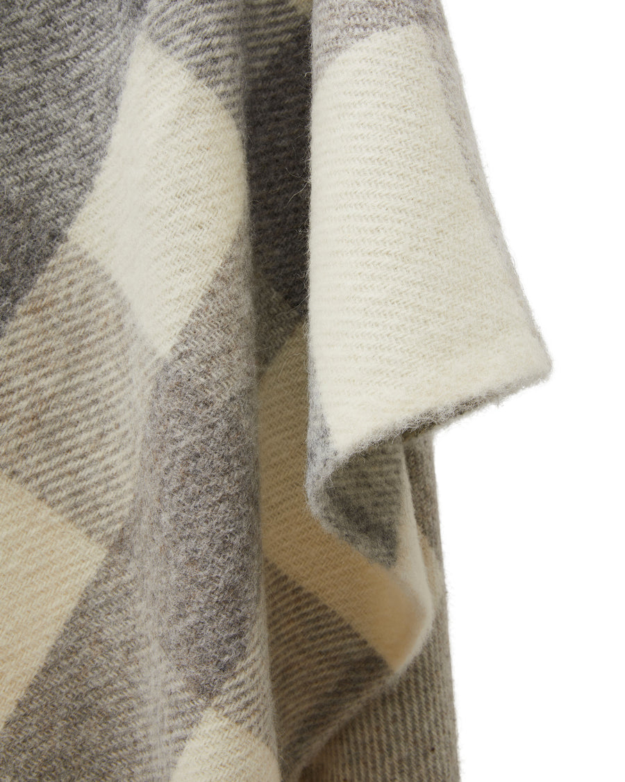 Iseo Check poncho in lana