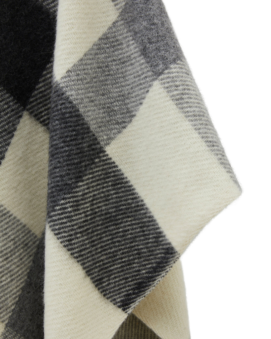 Iseo Check poncho in lana