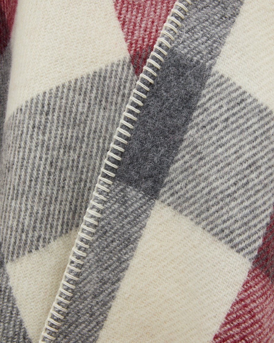 Iseo Check poncho in lana