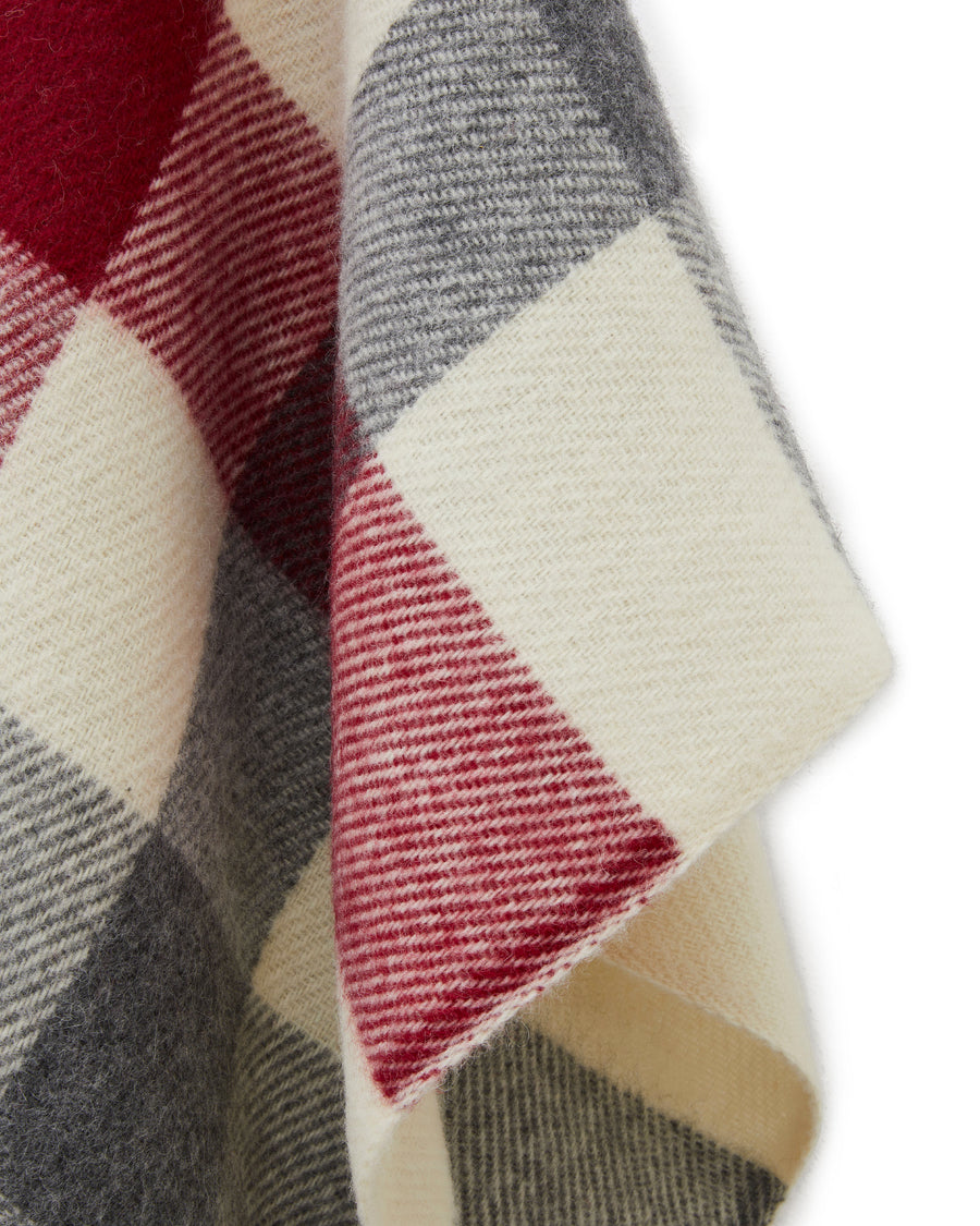 Iseo Check poncho in lana