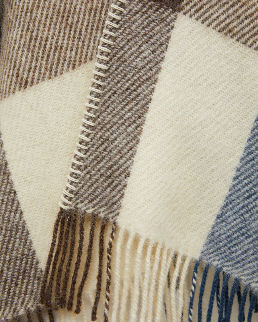 Iseo Check poncho in lana
