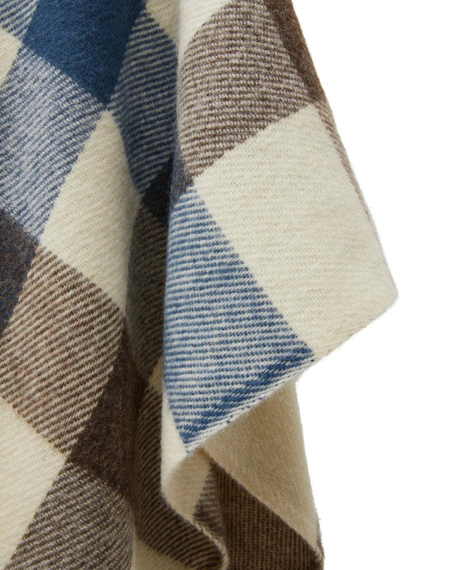 Iseo Check poncho in lana