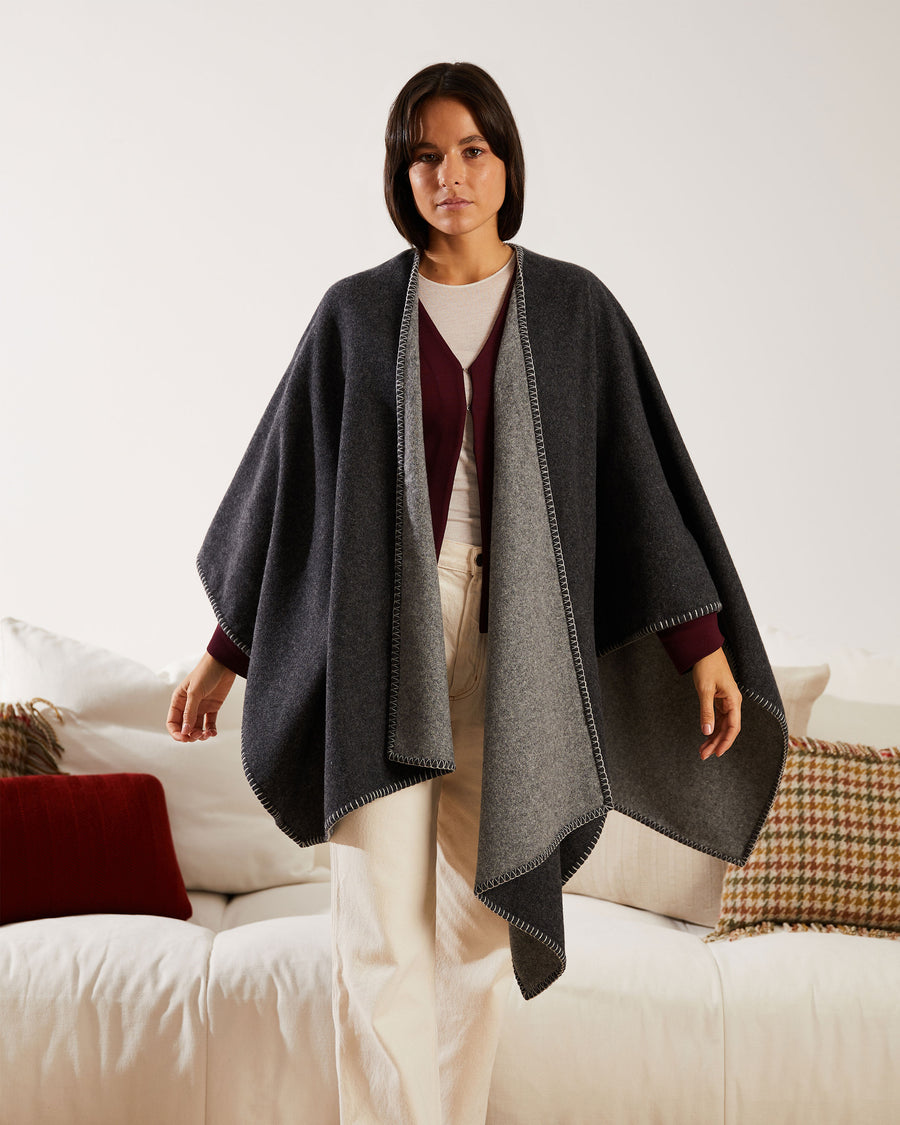 Margot poncho in misto lana