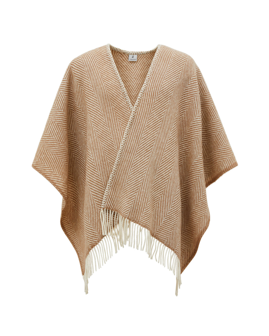 Iseo Spina poncho in pura lana