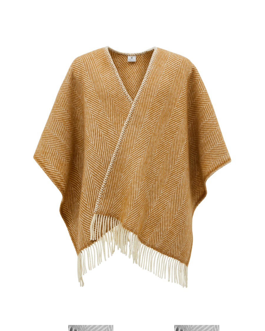Iseo Spina poncho in pura lana
