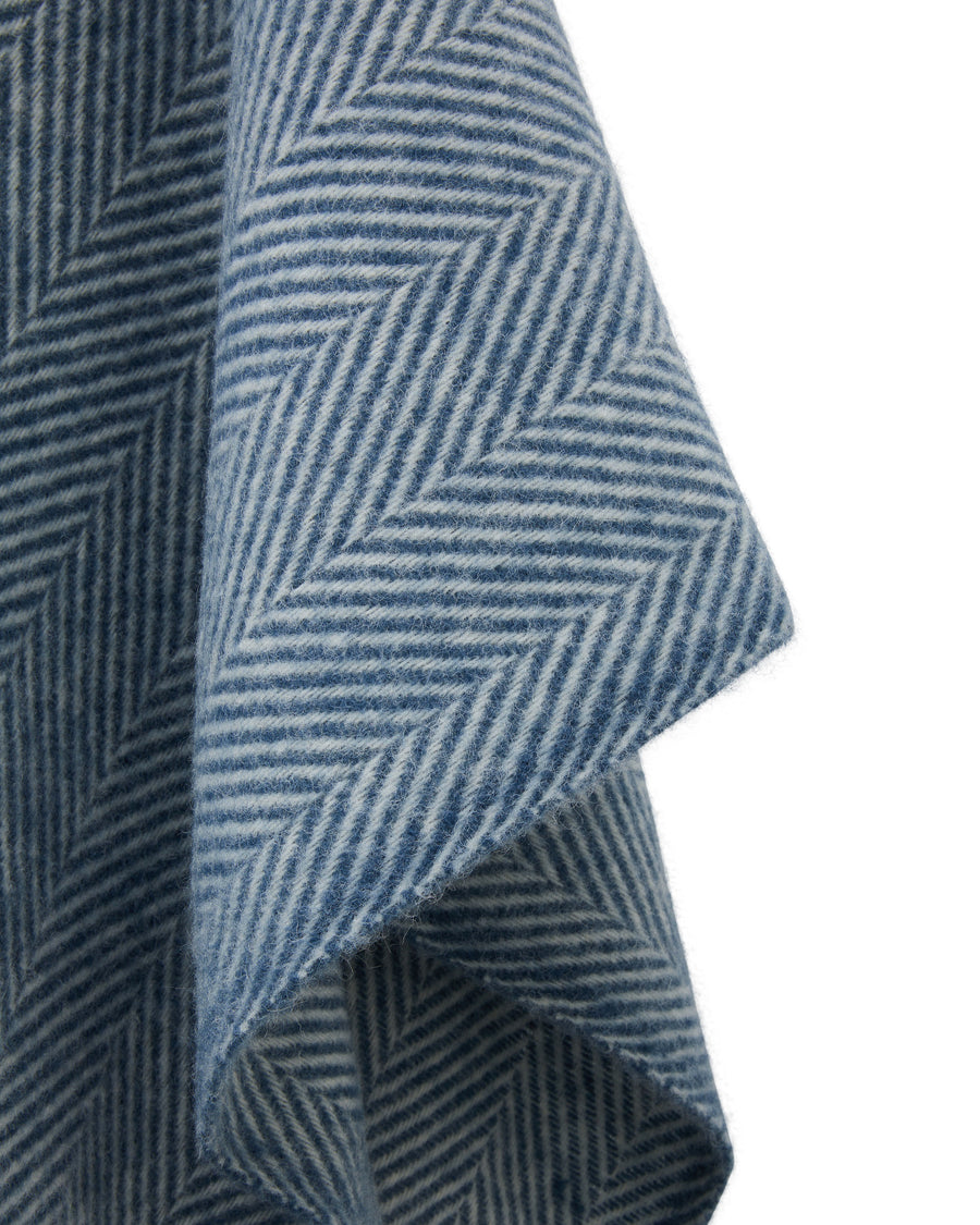 Iseo Spina poncho in pura lana