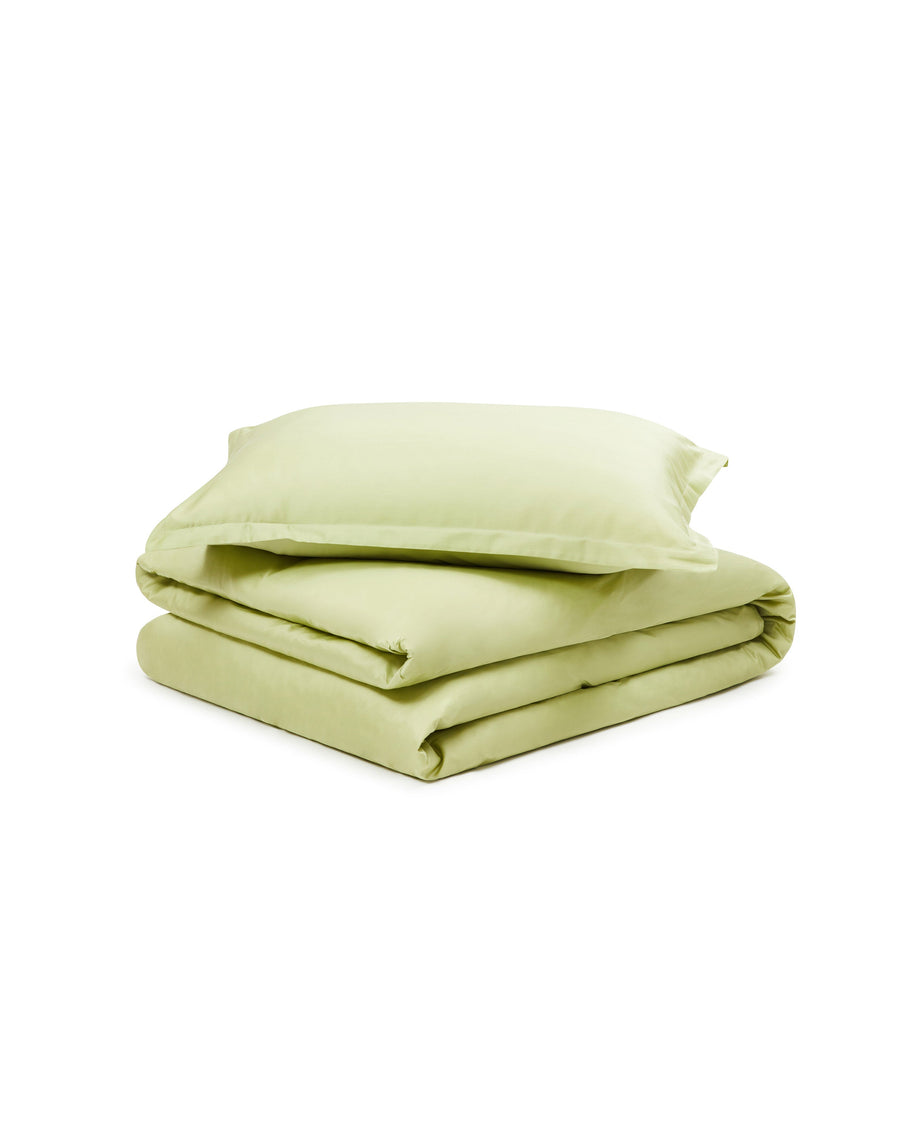 Este completo lenzuola in raso di cotone - Completo lenzuola matrimoniale / Verde (8052675920543)