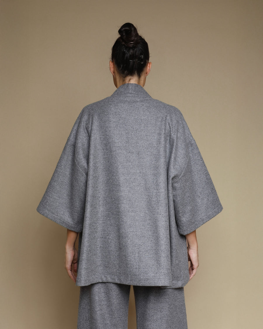 Giacca kimono in pura lana