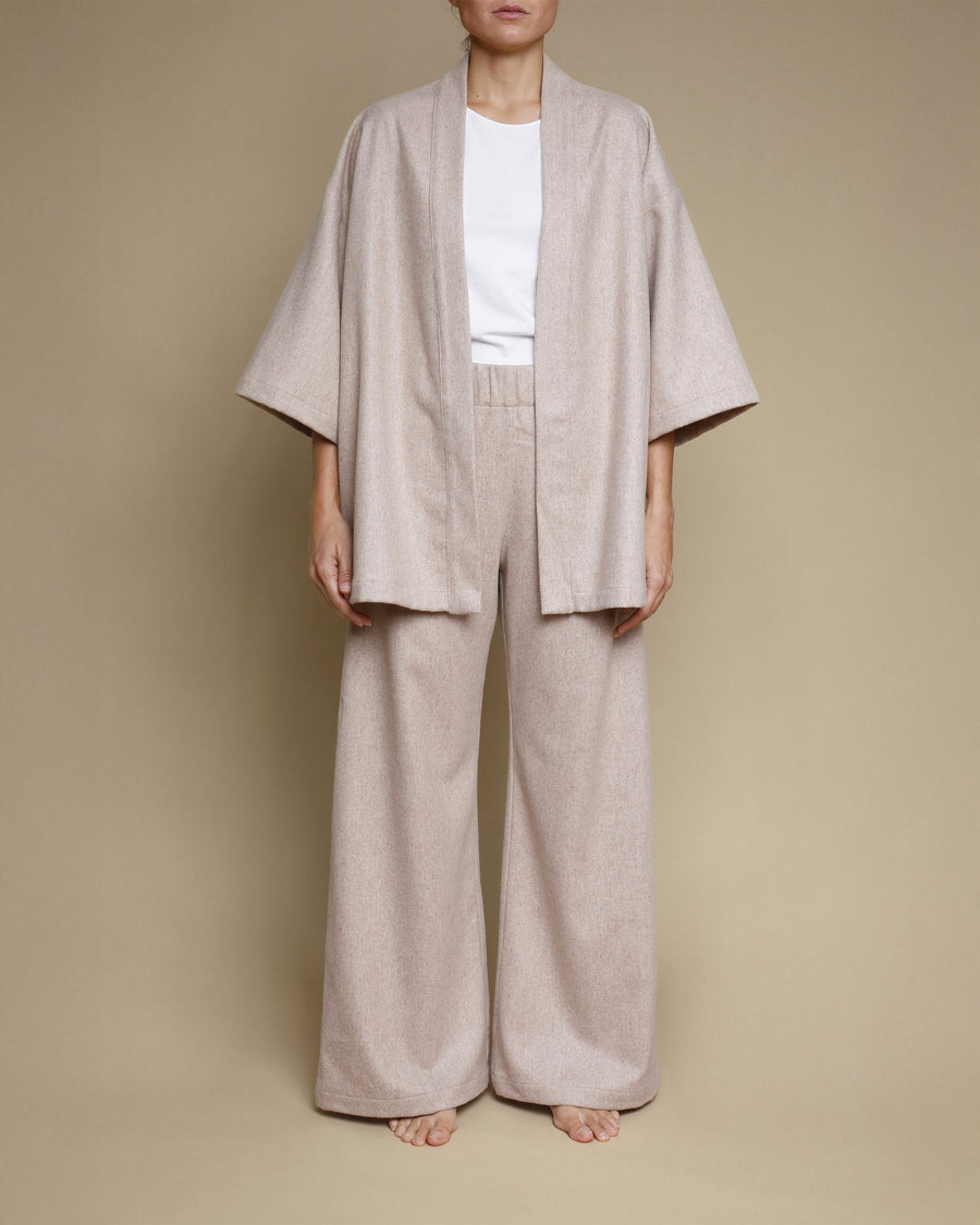 Giacca kimono in pura lana