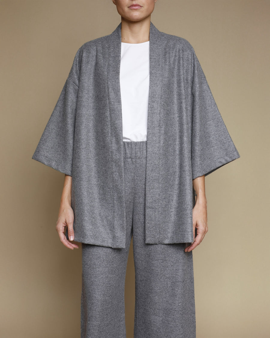 Giacca kimono in pura lana