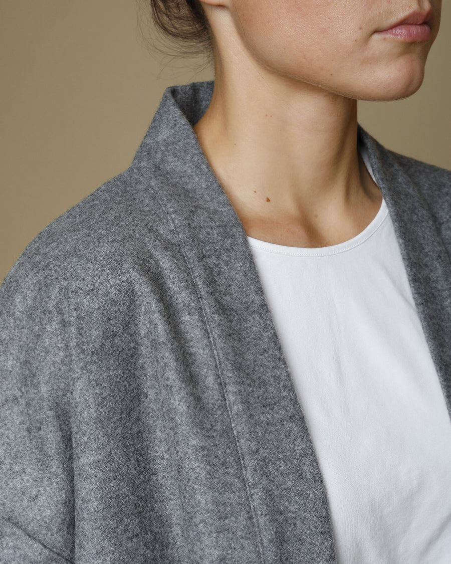 Giacca kimono in pura lana