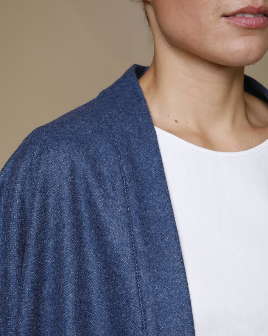 Giacca kimono in pura lana