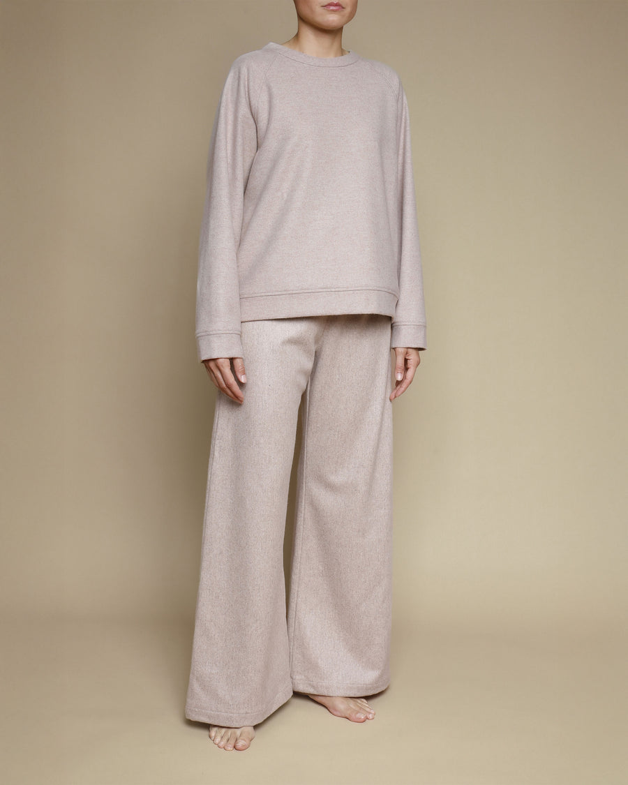 Felpa con manica raglan in pura lana