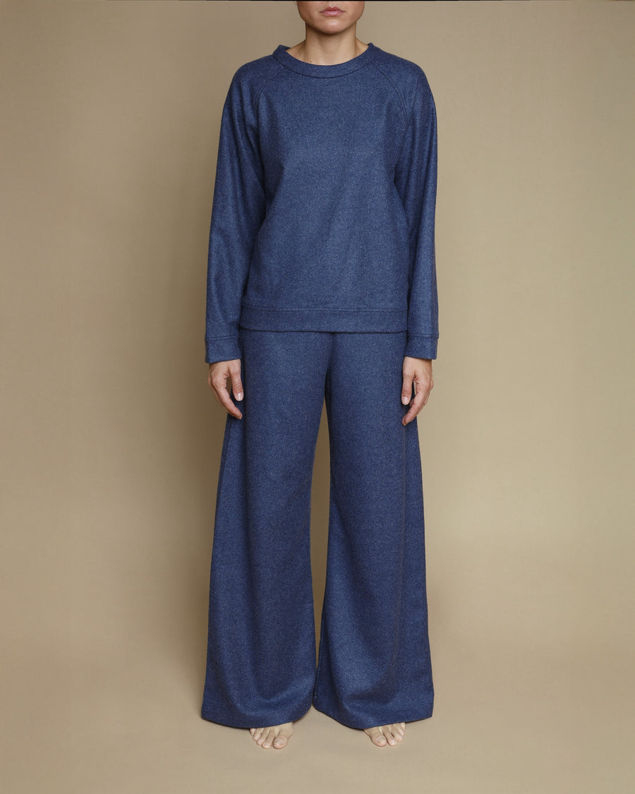 Felpa con manica raglan in pura lana