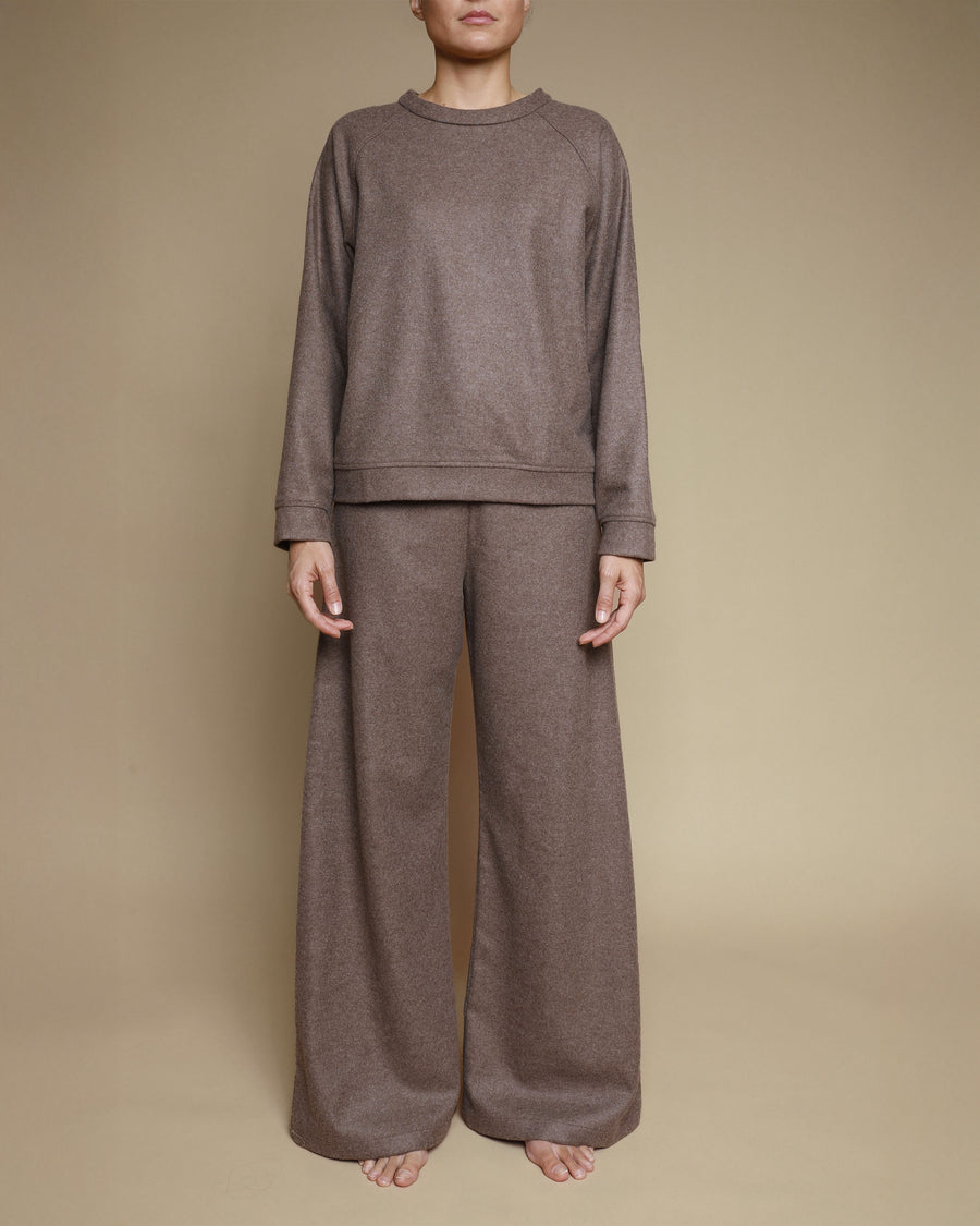 Felpa con manica raglan in pura lana