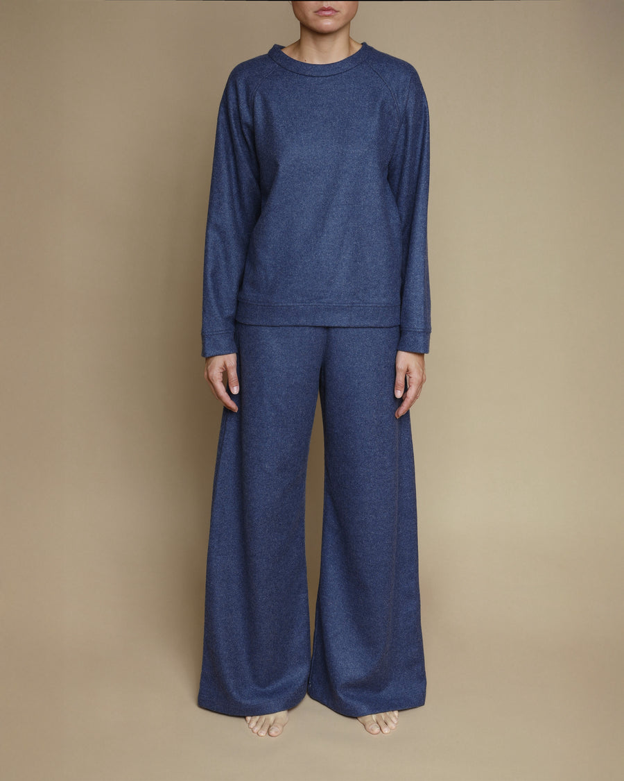 Felpa con manica raglan in pura lana