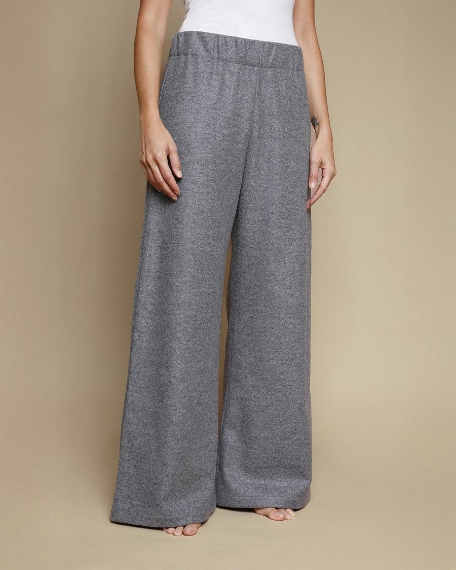Pantaloni palazzo in pura lana