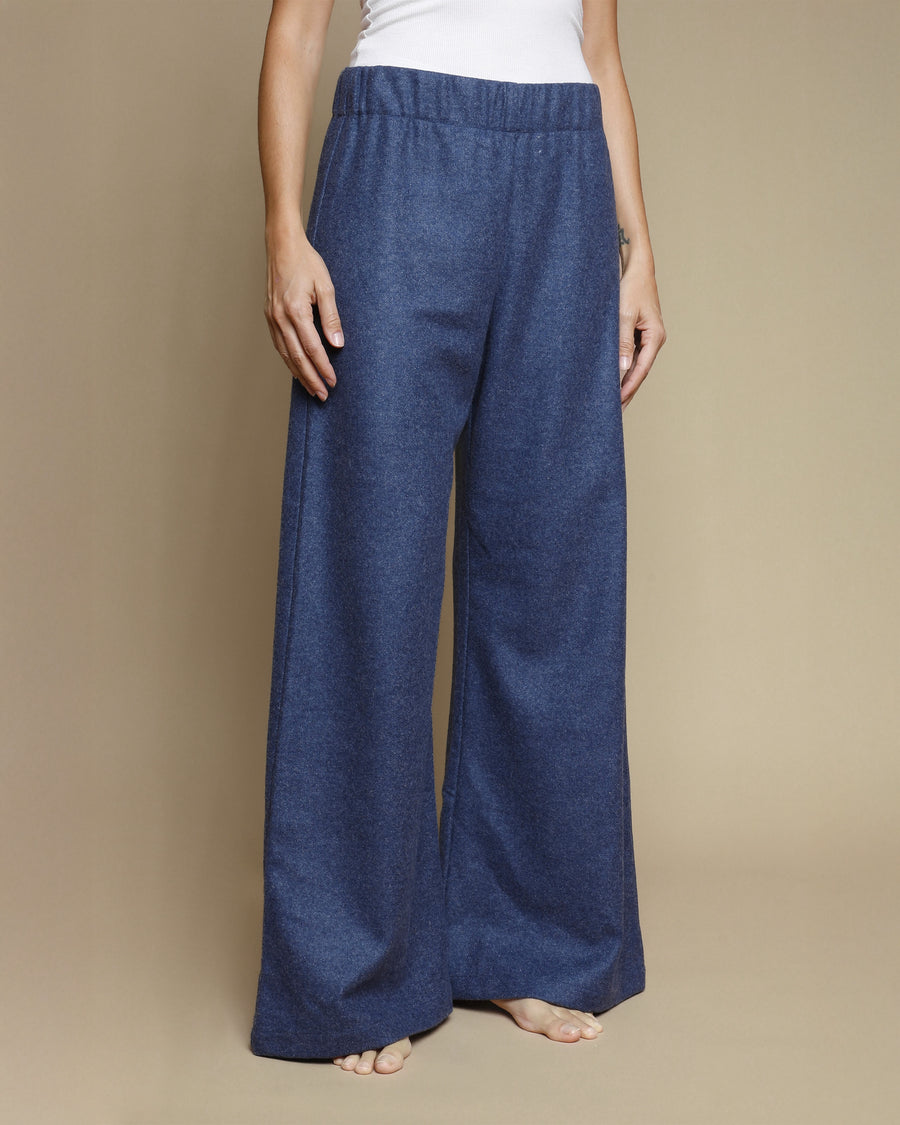 Pantaloni palazzo in pura lana
