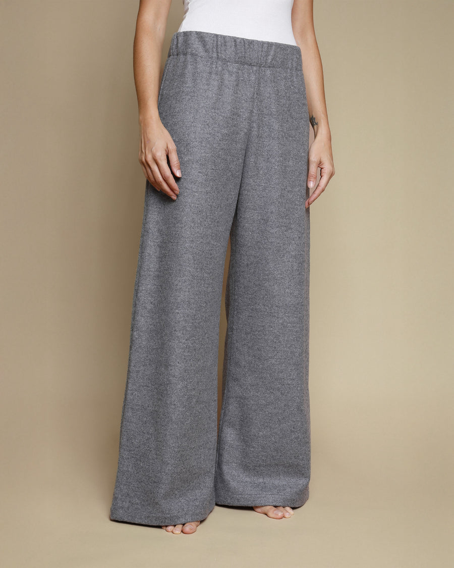 Pantaloni palazzo in pura lana