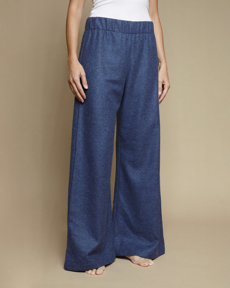 Pantaloni palazzo in pura lana