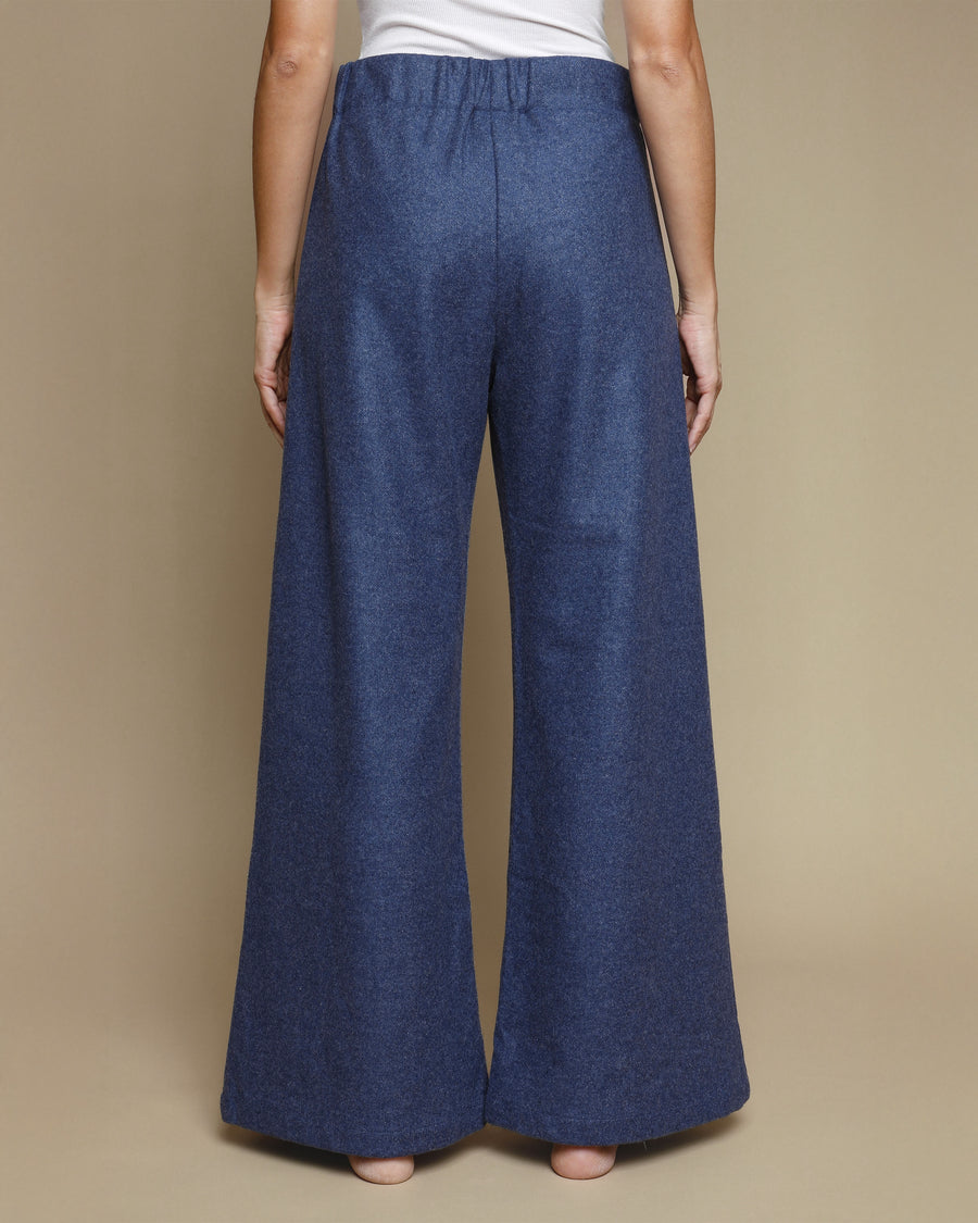 Pantaloni palazzo in pura lana