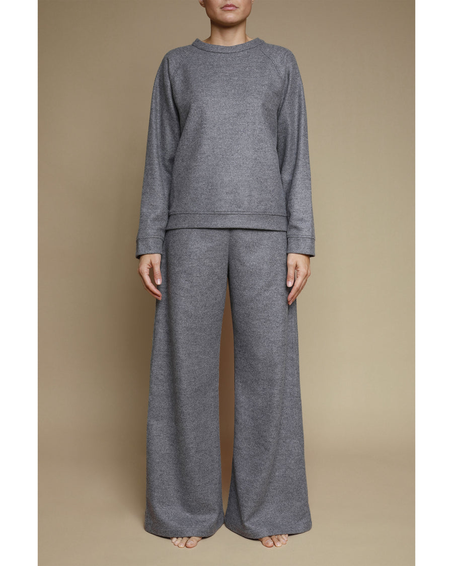 Pantaloni palazzo in pura lana