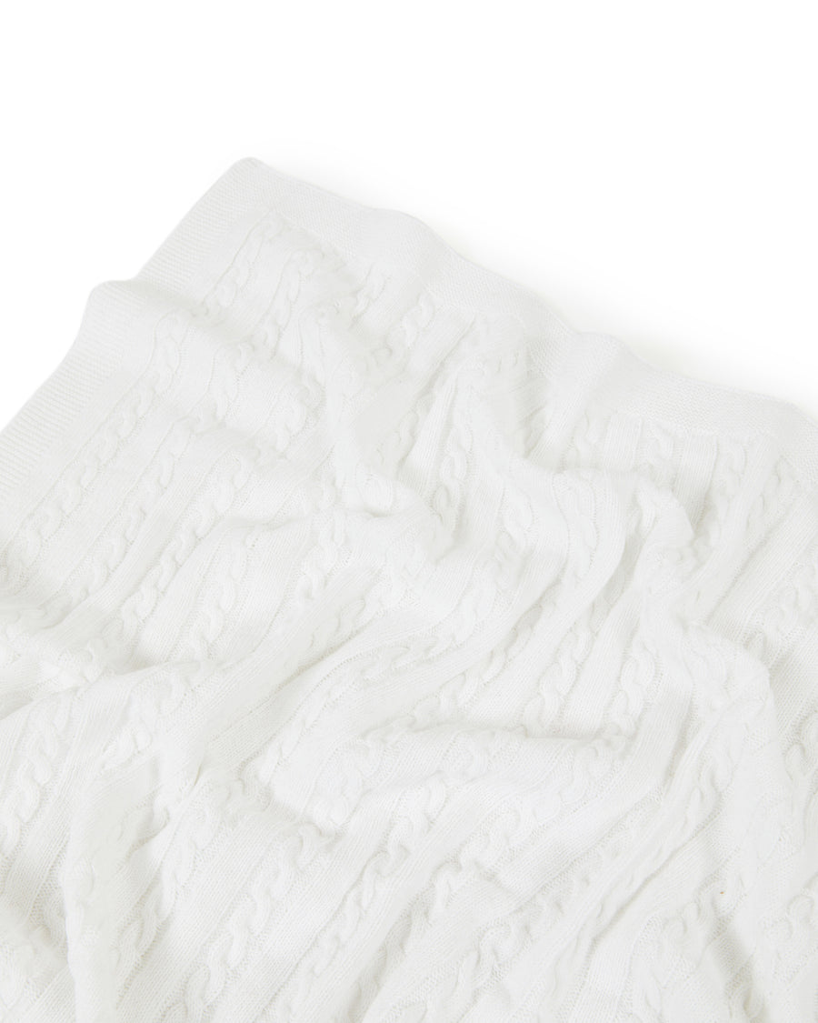 Treccina Cot copertina per culla in puro cotone - Culla 80x100 cm - 31"x39" in / Bianco (101002-609-9000)