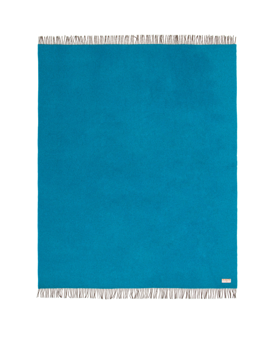Everest color plaid in puro cashmere - 130x180 cm - 51"x70" in / Pavone (4772024004246)