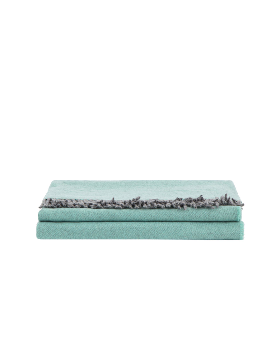 Everest color plaid in puro cashmere - 130x180 cm - 51"x70" in / Acqua (4772024004260)