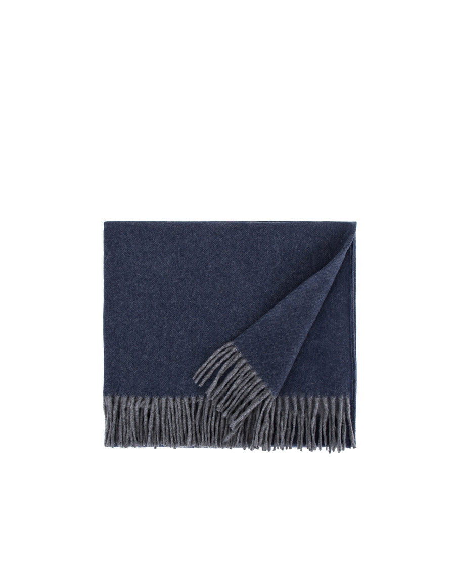Everest color plaid in puro cashmere - 130x180 cm - 51"x70" in / Navy (4772024004284)