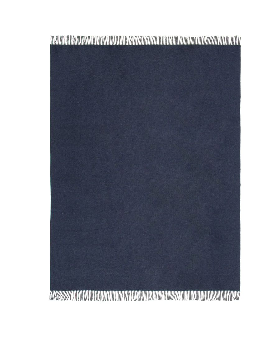 Everest color plaid in puro cashmere - 130x180 cm - 51"x70" in / Navy (4772024004284)