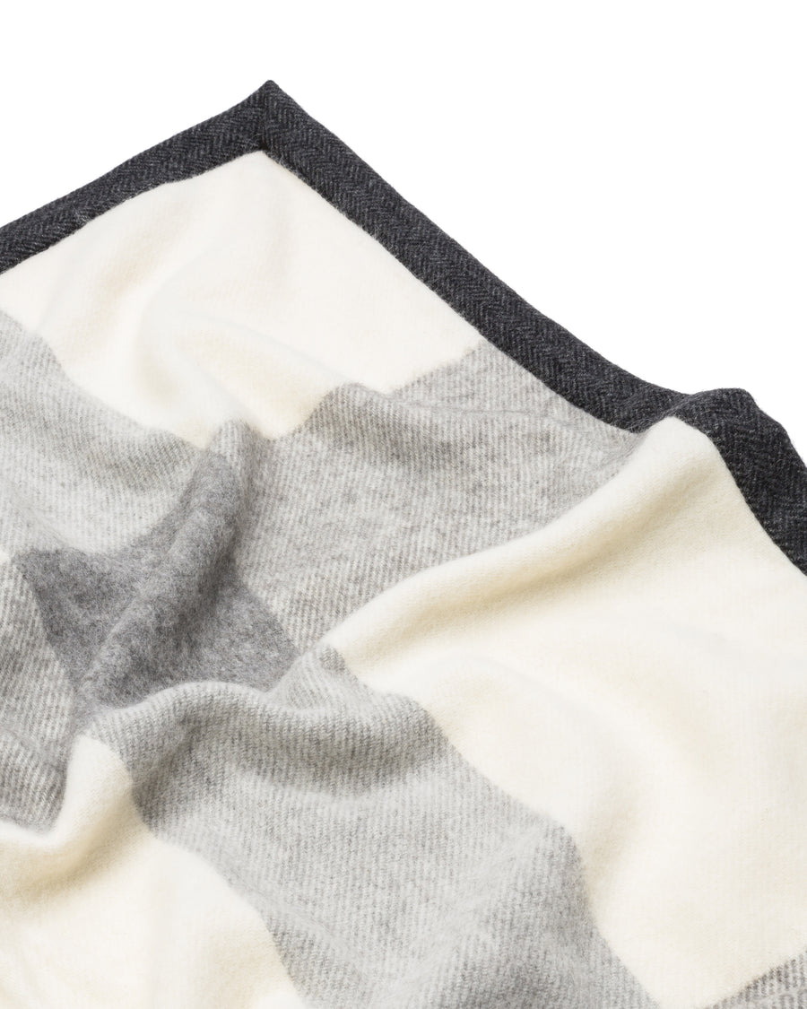 Abete coperta in misto alpaca - Singola 210x160 cm - Single 63"x82" in / Bianco/Grigio (4772024009623)