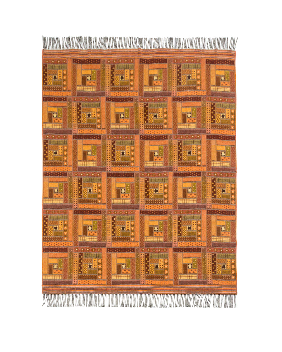 N.Baltimora plaid in lana vergine - 130x180 cm - 51"x70" in / Arancio/Giallo (4772024017147)