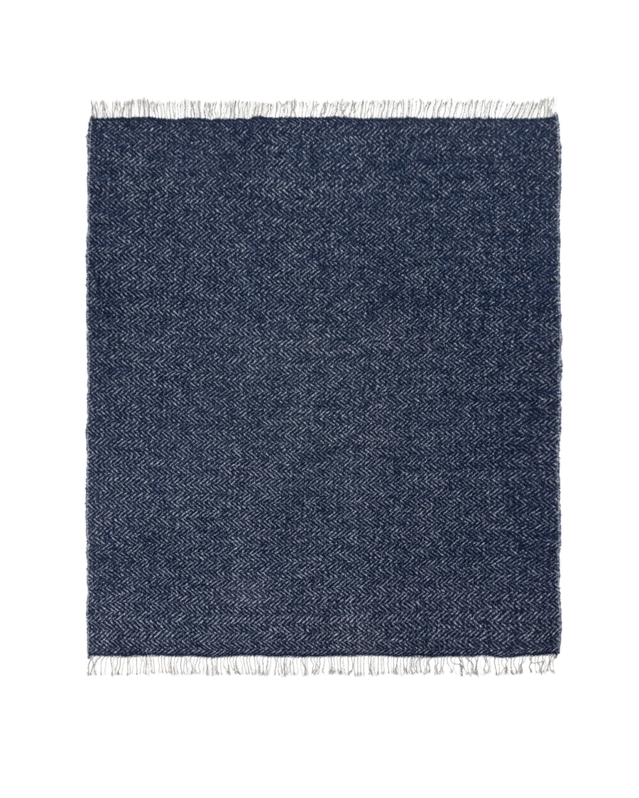 Moda plaid in misto alpaca - 130x180 cm - 51"x70" in / Blu (4772024017192)
