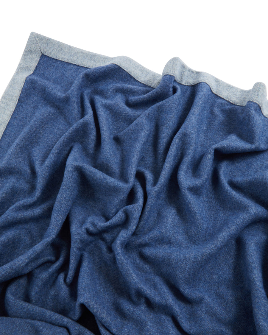 Afrodite coperta in pura lana merinos - Piazza e mezza 240x180 cm - Double 94"x70" in / Blu (701101-013-4500)