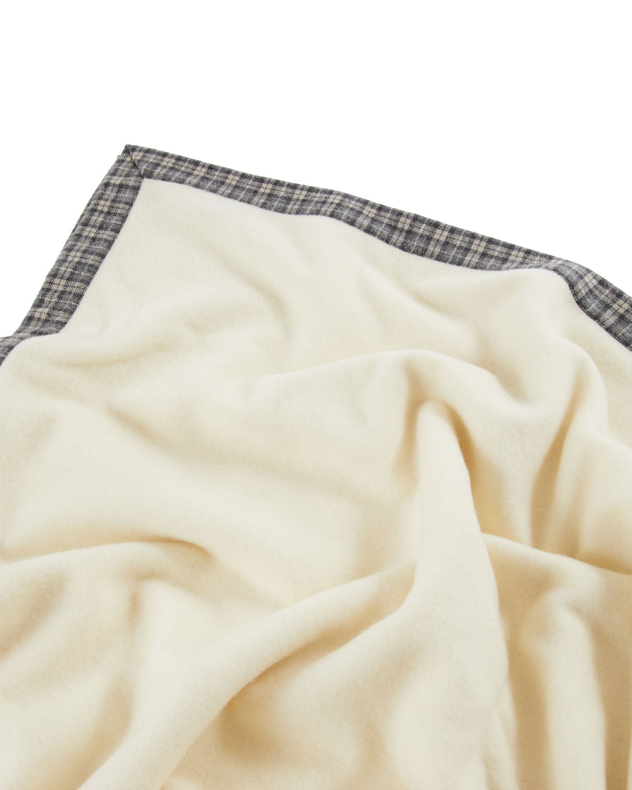 Courmayeur coperta cashmere e lana - Matrimoniale 220x250 cm - Queen 86"x98" in / Bianco (701120-059-9000)