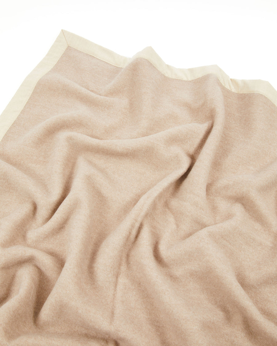 N. Fiordiloto coperta in lana merinos e cashmere - Singola 220x160 cm - Single 65"x86" in / Beige Medio (714020-032-1100)