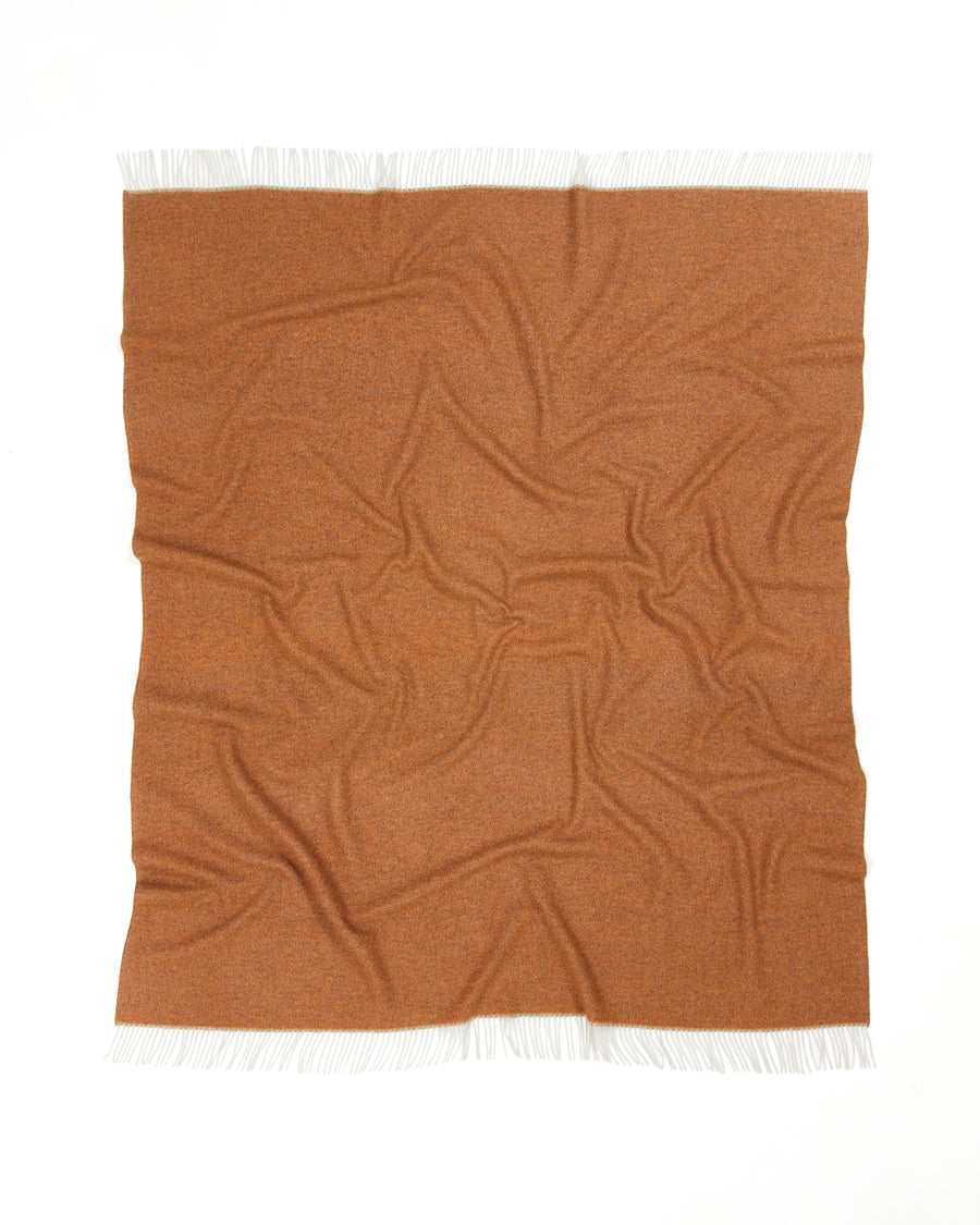 Tirreno plaid in pura lana extrafine - 130x180 cm - 51"x70" in / Arancio / Grigio (770248-009-2787)