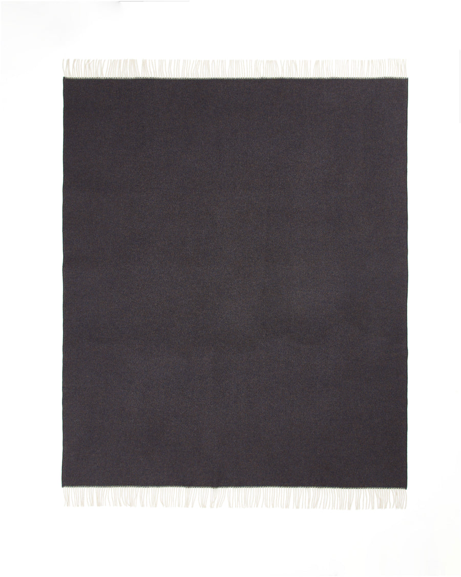 Tirreno plaid in pura lana extrafine - 130x180 cm - 51"x70" in / Blu / Marrone (770248-009-6438)